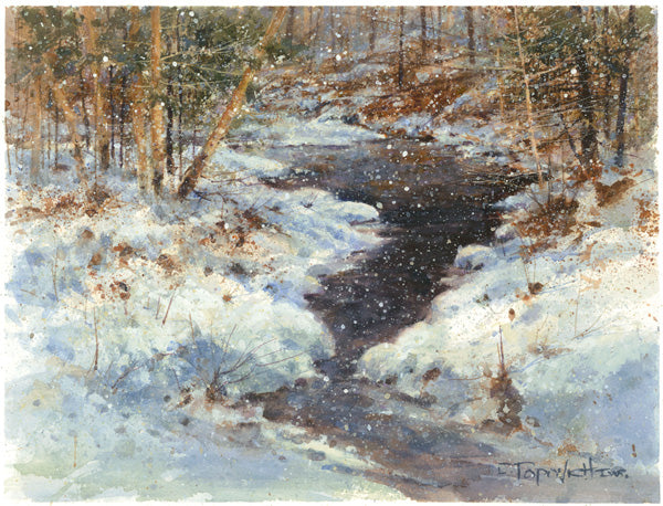 'Snowy Spring Runoff' Original Watercolor - Studios of Dale L Popovich