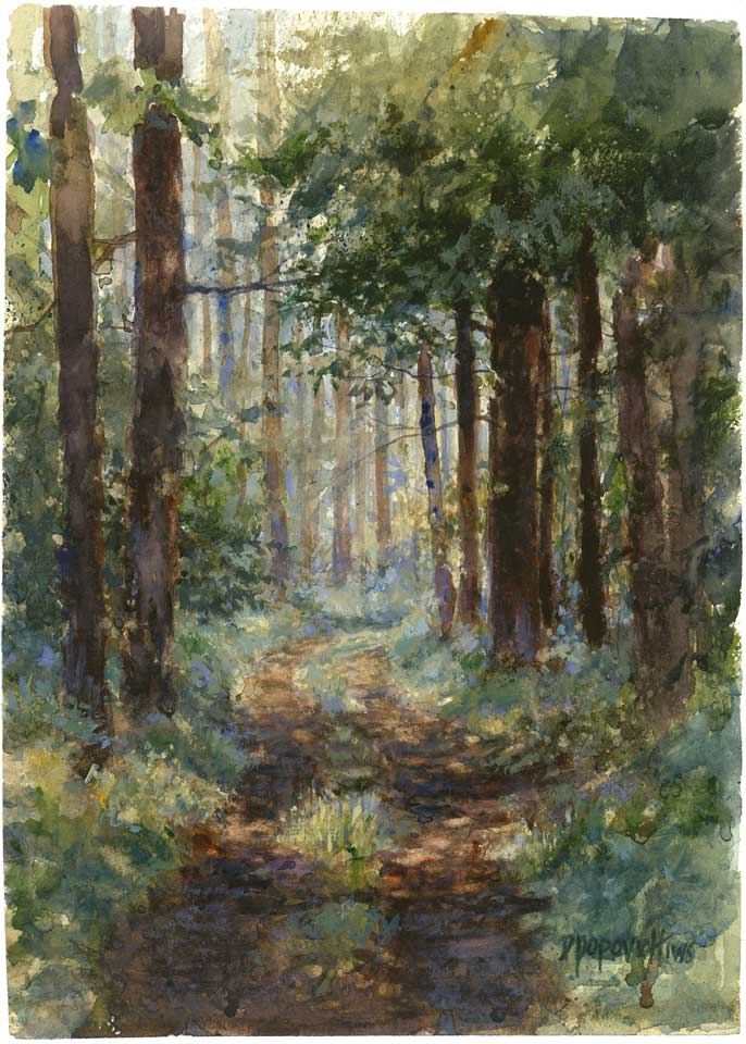 'Walking with the Light' Watercolor Fine Art Giclée Print - Studios of Dale L Popovich