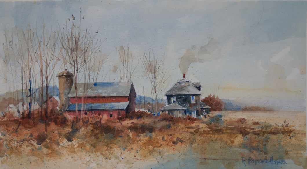 'Flatland Farm' Watercolor Study - Studios of Dale L Popovich